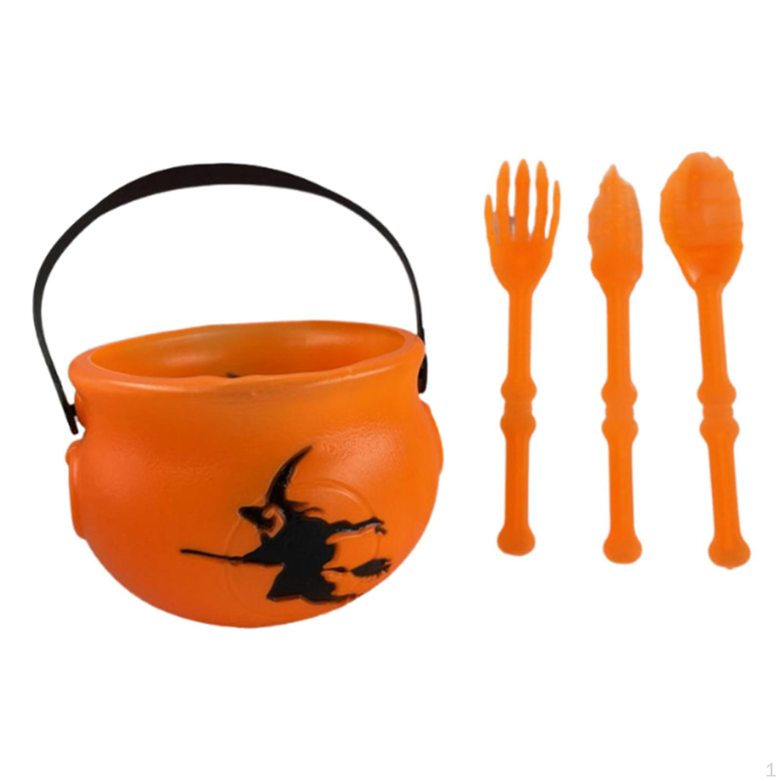 

Хэллоуин Украшение Портативное Многоразовое Мини для Детей Контейнер Ведерко для Конфет Сервировочная Миска оранжевый