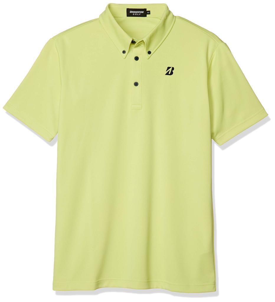 Bridgestone Golf TOUR B Short Sleeve Button-Down Shirt 50G02A Men's Yellow, Size M (Equivalent to Japanese Size M)
