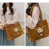 Women's Plush Kuromi & Cinnamoroll Tote Crossbody Bag - Cute Dog Tooth Design Handbag