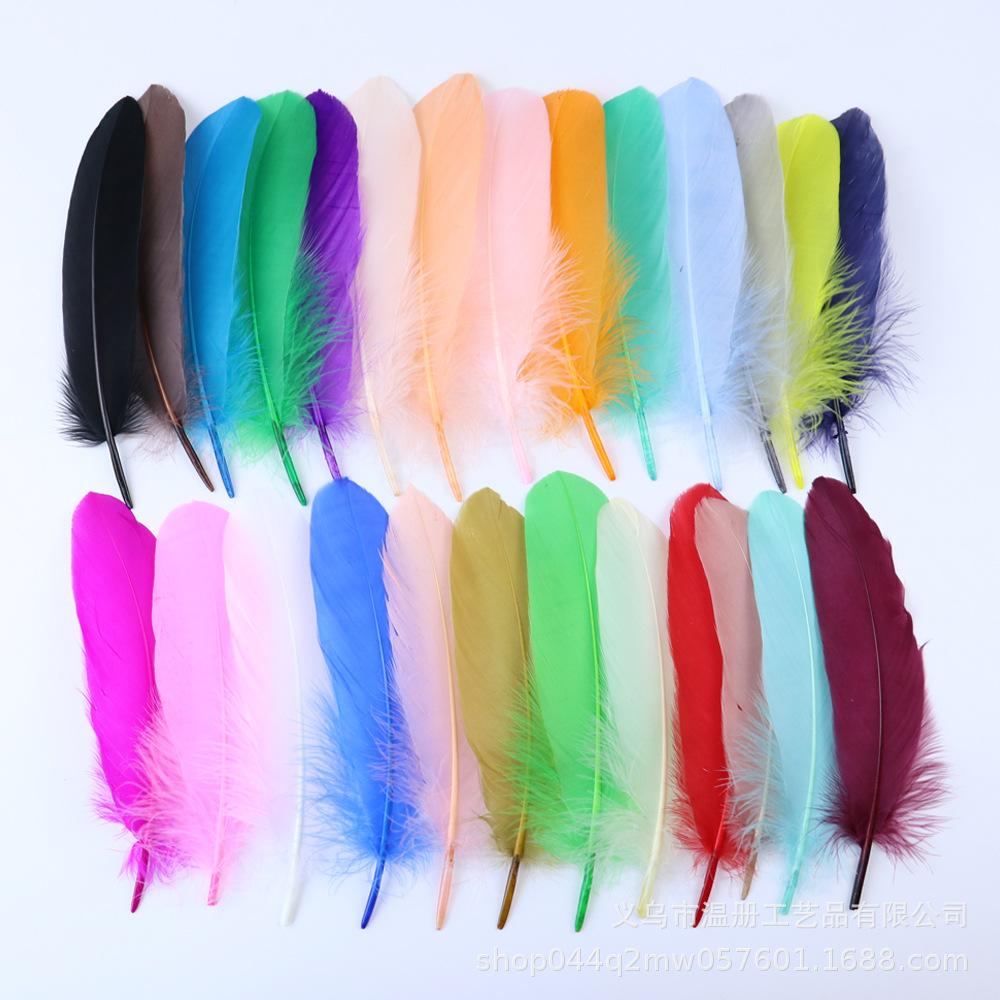High-Quality Colored Goose Feathers Large Floating Feathers Children'S Handmade Clothing Materials Macaron Feather Accessories