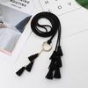 Women'S Decorative Knotted Dress Woven Belt Waist Three Strings Fringed Gold Ring Waist Rope