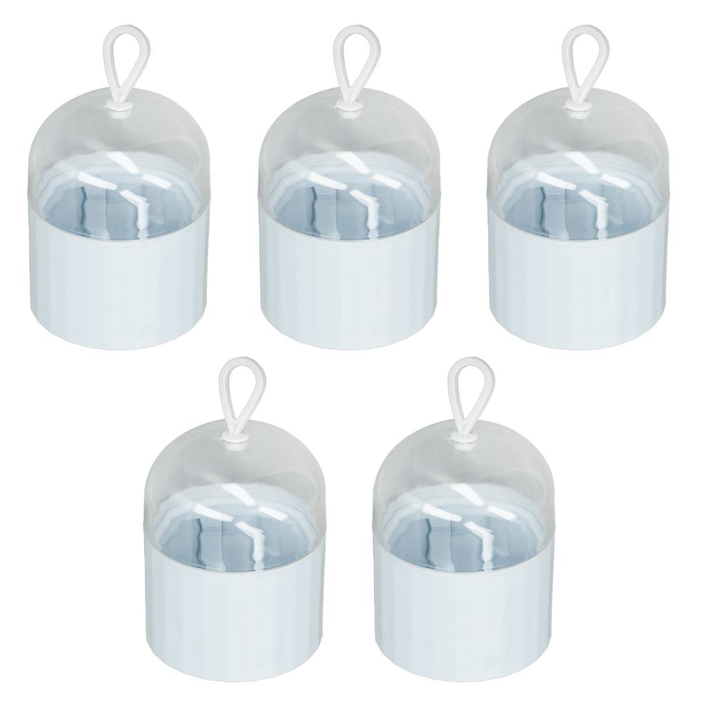 5pcs Beauty Egg Holder Dust Proof Transparent Cover Removable Hollow Rack Hanging Makeup Sponge Travel Case Blue