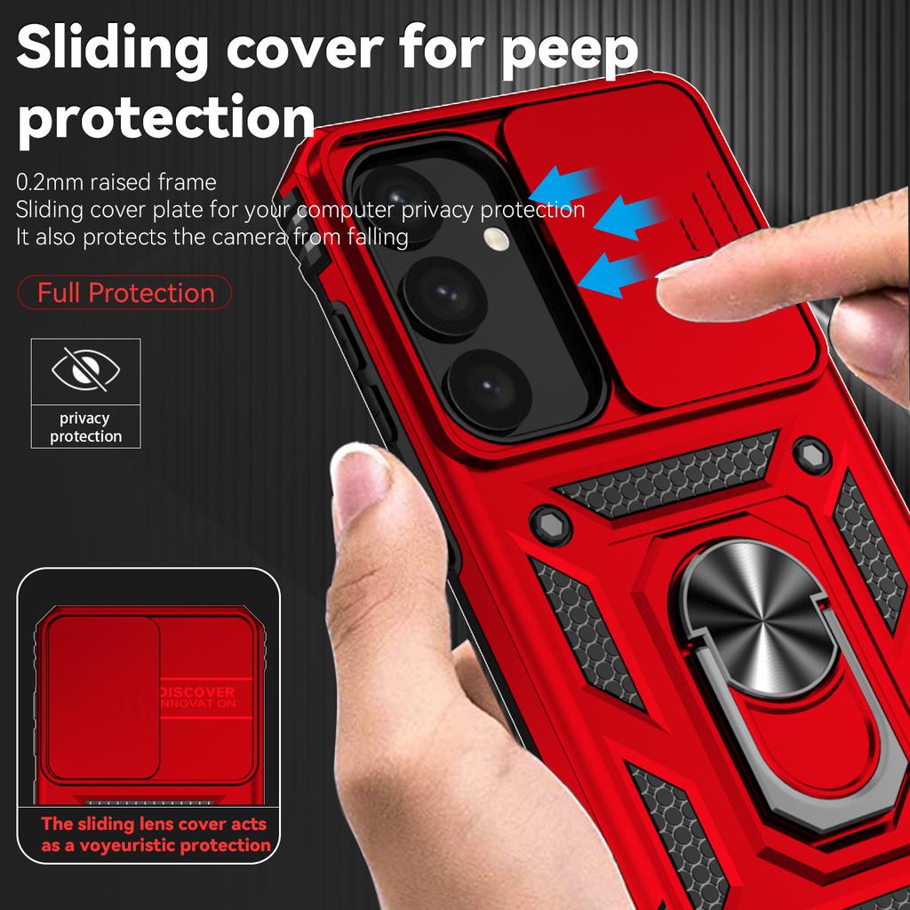Luxury Armor Case for Samsung Galaxy S25 Edge S24 S23 S22 S21 S20 S10 FE Ultra Plus Ring Holder Slide Lens Stand Phone Cover