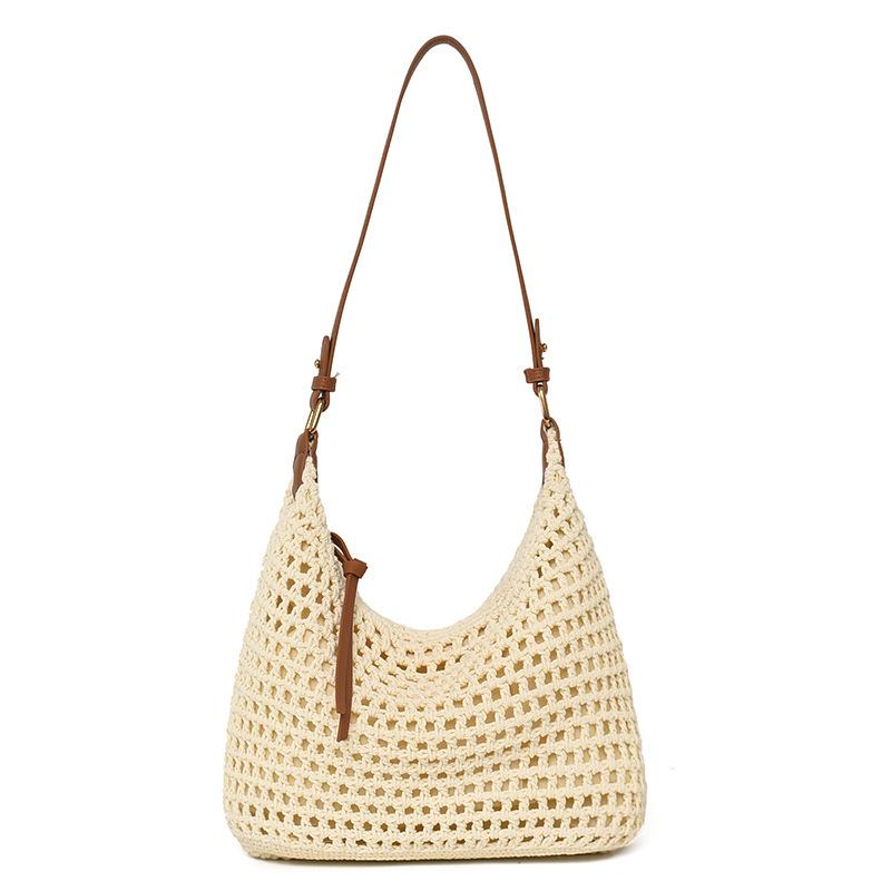 2026 Fashionable Seaside Resort Women's Large Capacity Straw Woven Crossbody Tote Bag
