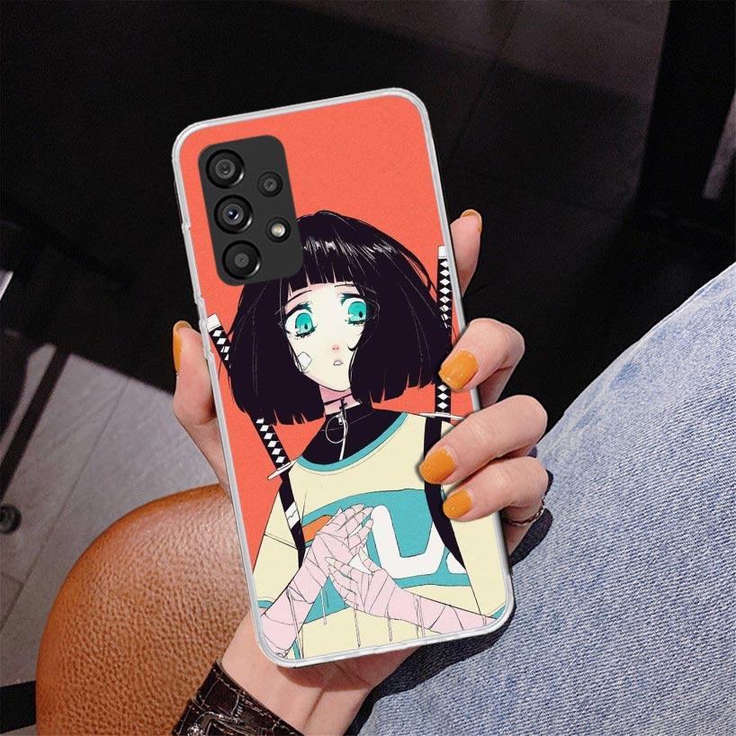 Japanese Style Anime Girl Phone Case For Samsung Galaxy A17 A16 A15 A14 A13 A57 A56 A55 A54 A53 A37 A36 A35 A34 A33 A26 A25 A24