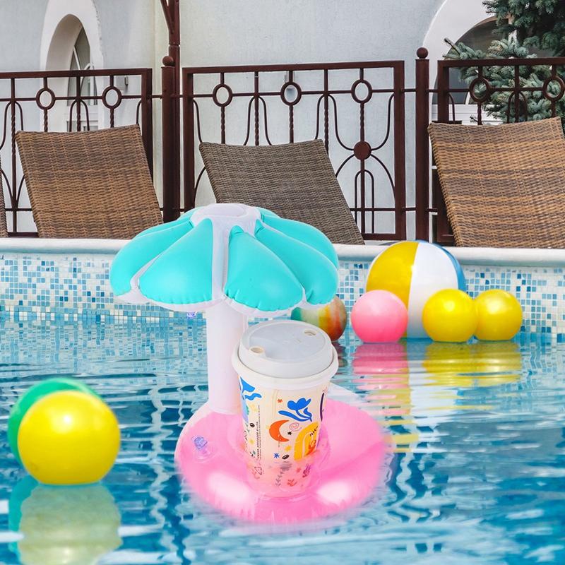 Nafukovací podnosy na houby Jumbo držák poháru na plážové pozadí Párty ozdoby na havajskou párty