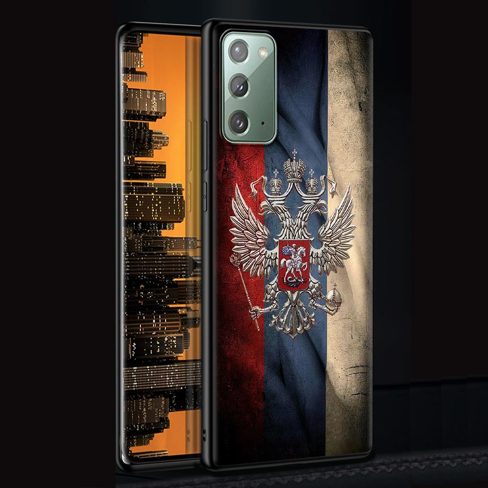 Russian Flag Case for Samsung Galaxy Note 20 Ultra 10 9 8 Silicone Coque M31 M30s M51 M31s M52 5G Soft Black Phone Cover