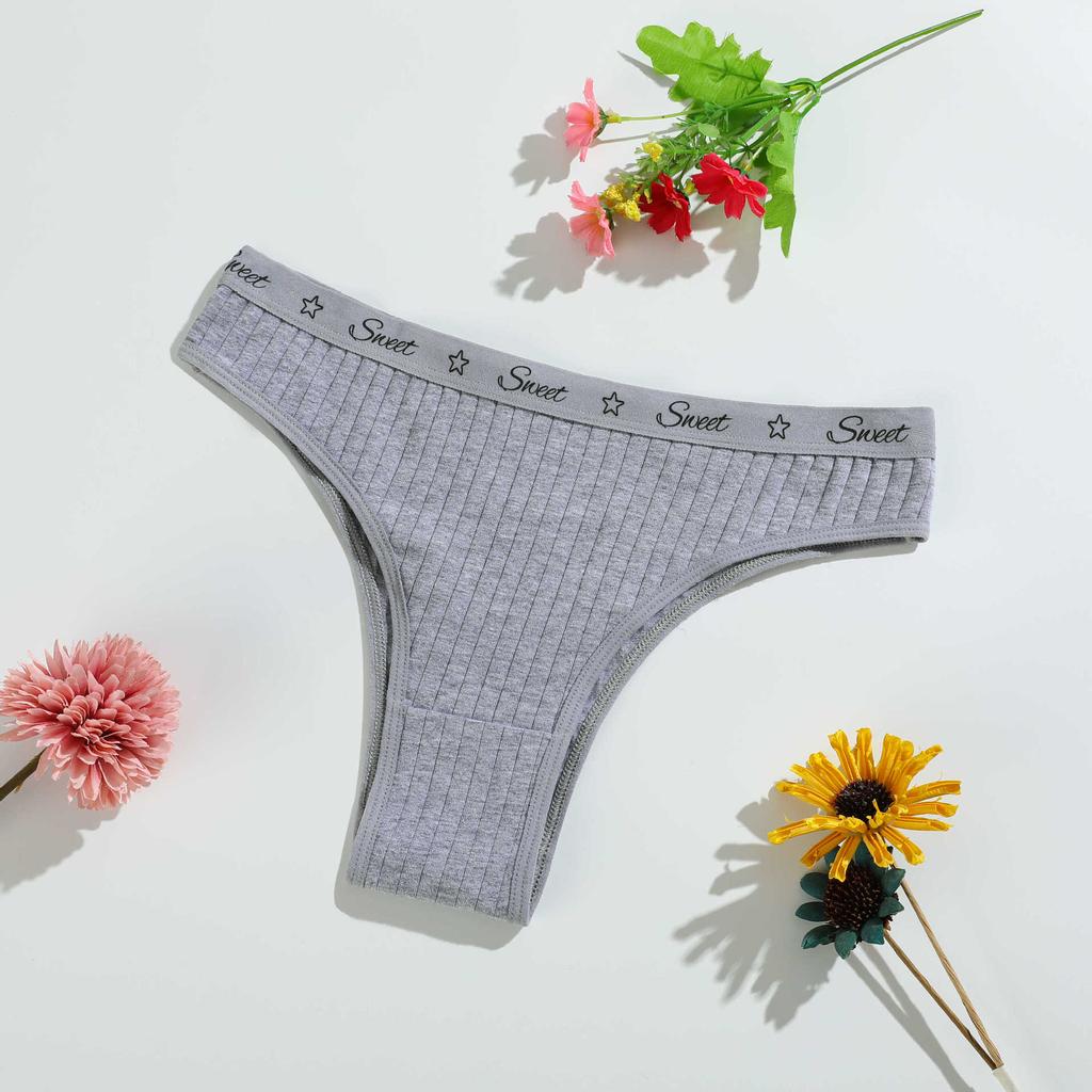 Female Spring and Autumn New Cotton Pure Color Abdominal Breathable Briefs