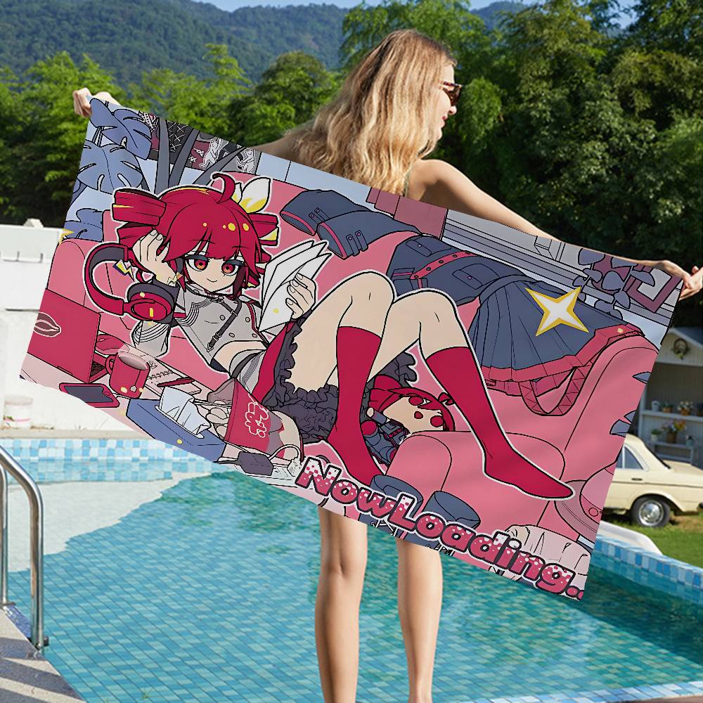 Popular Singer Kasanes Teto Anime Beach Swimming Towel Soft Absorbent Washcloth Children's Gifts for Kids Travel Camping Gym