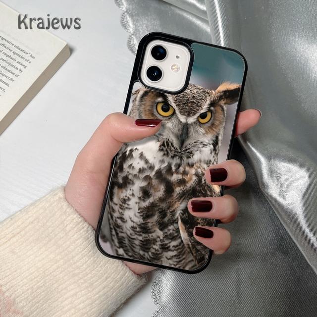 Krajews Tier Eulenaugen weiche Handyhülle Abdeckung Für iPhone 17 Air 16 15 14 plus 12 13 pro max Hülle Schale Fundas