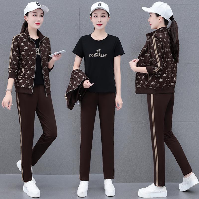 Khmer Damen Freizeit Sportanzug - Cardigan & Sweatpants Set für Frühling/Herbst