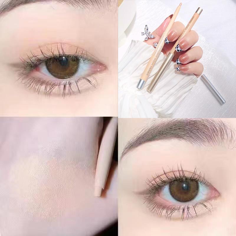 Flüssiger Eyeliner Liegender Seidenraupenstift Mattschatten Langlebiger wasserdichter, schnell trocknender Teebraunstift Glitzer-Augen-Make-up Beauty-Tools