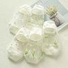 5 Pairs of Female Summer Ultra Thin Hollow Breathable Cool White Stealth Boat Socks