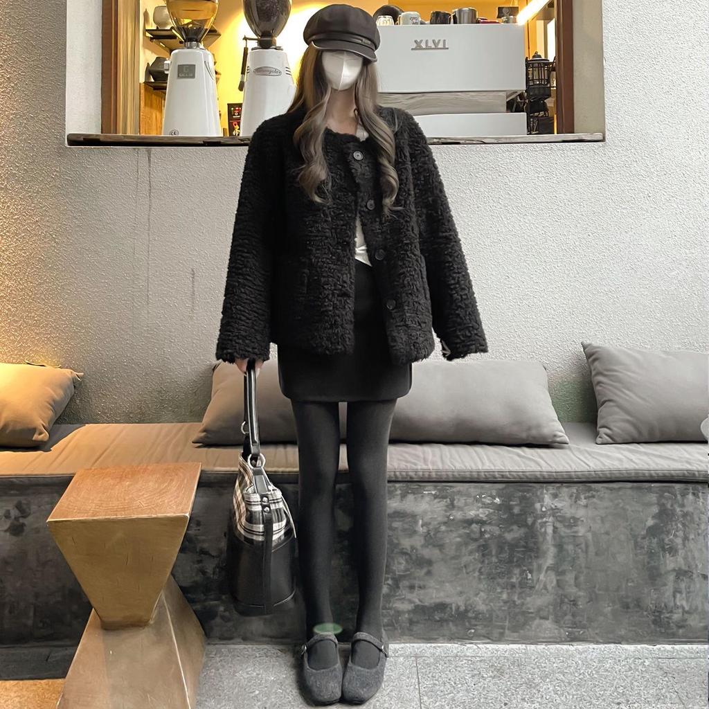 Women's Gray A-Line High Waist Wool Pencil Skirt - Autumn/Winter 2025