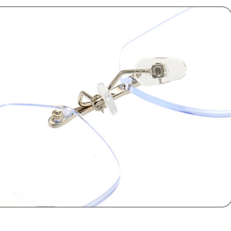 Anti Blue Light Women Frameless Glasses Men Photochromic Retro Frameless Computer Vintage Polygon Eyewear
