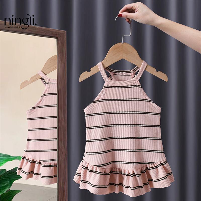 Sleeveless Strap Dress for Infant Girls Plaid Floral Patchwork Cute Toddler Little Girls Layered Cake Sundress Casual Summer Outfit 80cm