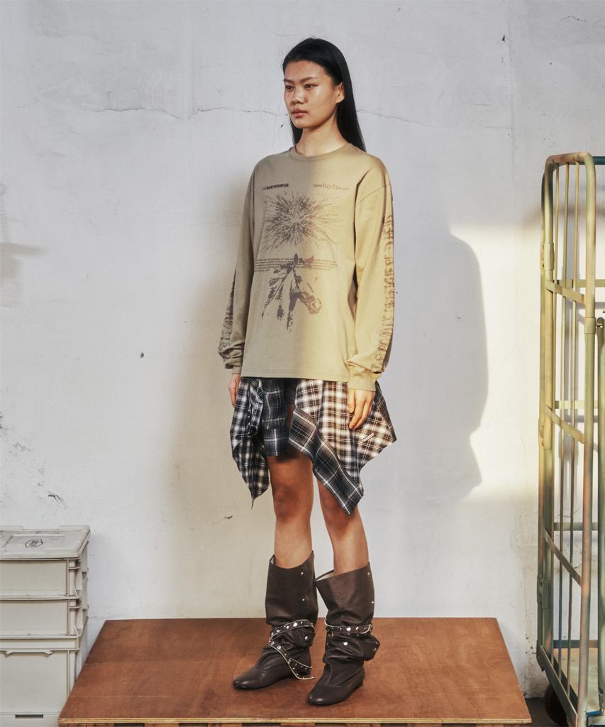 THEVINYLHOUSE Rough Drawing Ls Tee Olive