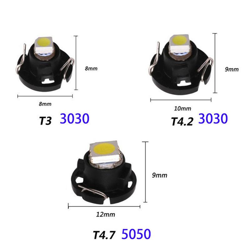 10PCS LED T3 T4.2 T4.7 Meter Bulb Trument 3528 Neo Wedge Warning Switch Radio Dashboard Indicator Panel Lamp Car Lights