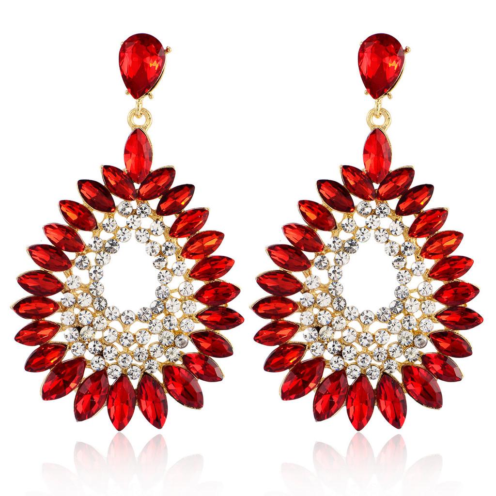 Modern Drop Earrings With Sparkling Rhinestones For Elegant Evening Wear Women