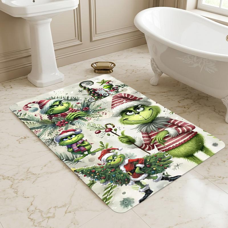 Grinch Christmas Living Room Non-Slip Area Rug Soft Carpet for Bedroom Game Playroom Sofa Office Home Decor Doormat Christmas Gift C9211500