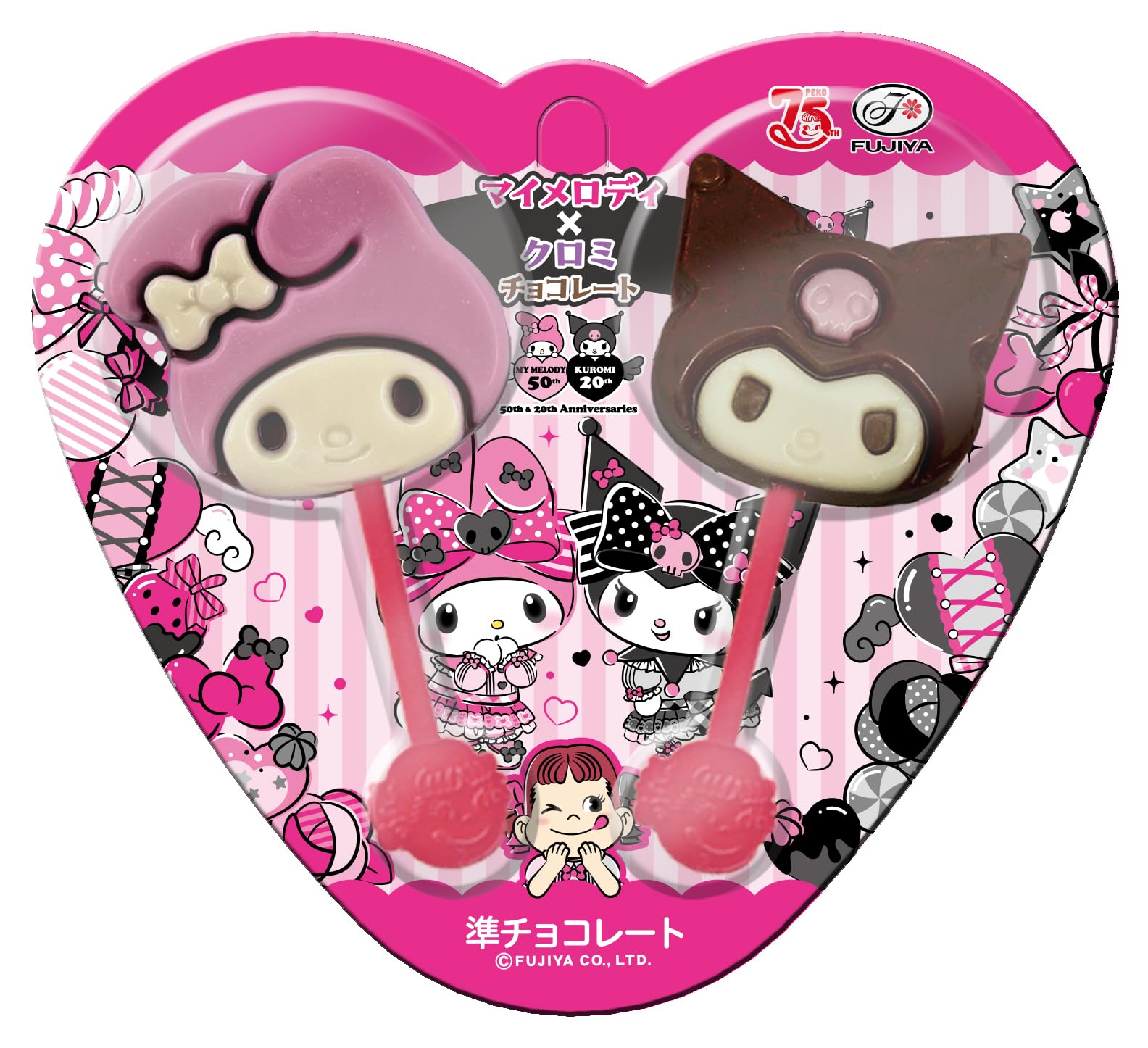 

Fujiya My Melody x Kuromi Шоколад 2 палочки x 12 штук