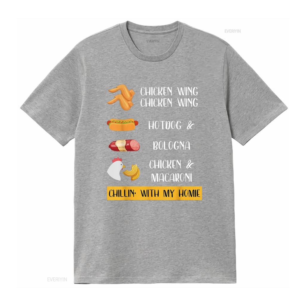 Chicken Wing Hotdog and Bologna T Shirt Kids Men vintage Washed graphic streetwear Versatile Top For Everyday Wear Unisex