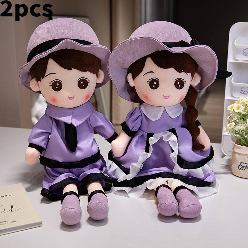 

Dress Couple Princess Plush Toy Doll Pillow Strawberry Pattern Gift Confession Purple,45cm/17.72in