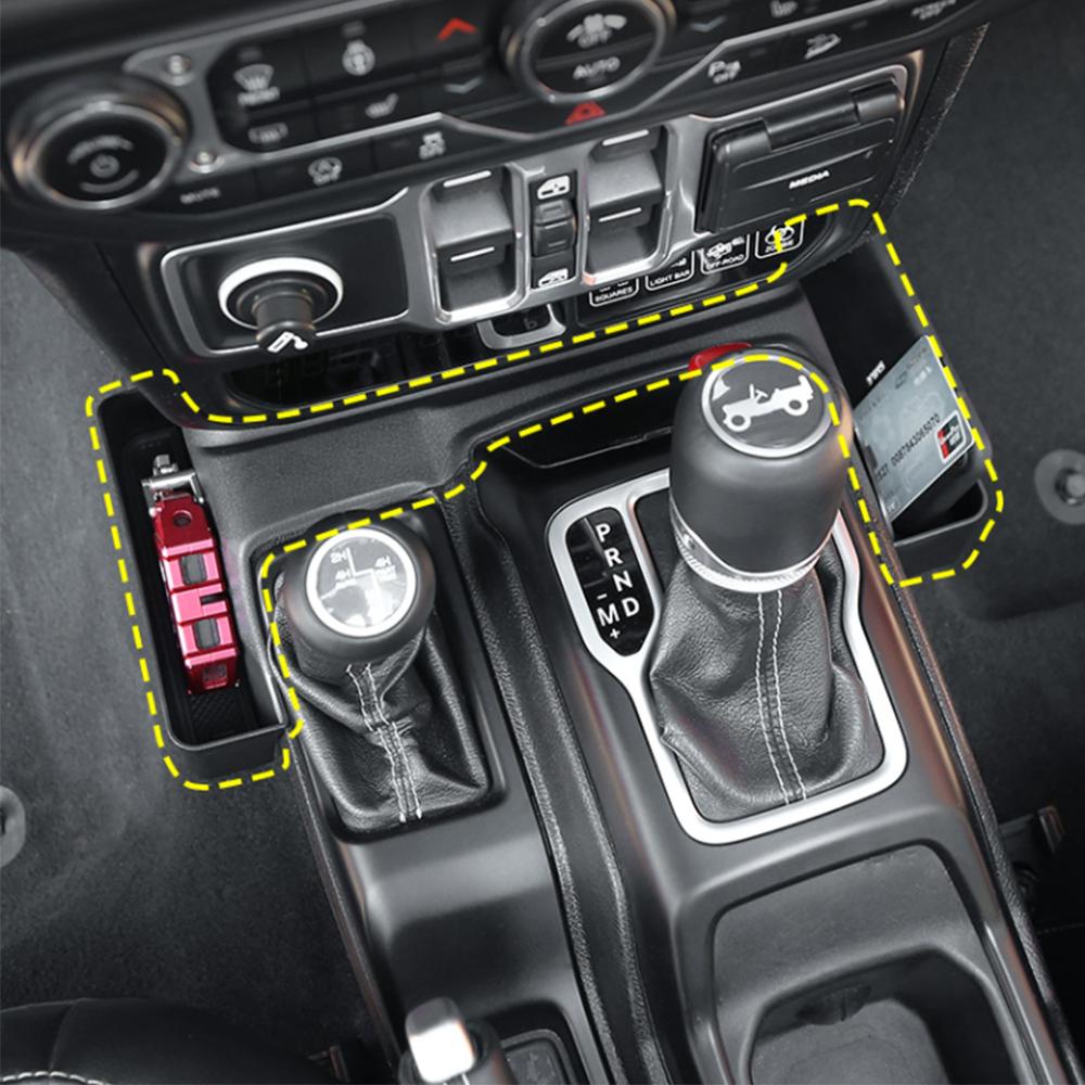 Car Gear Shift Storage Box Organizer for Jeep Wrangler JL Gladiator JT 2018-2023 4-Doors Stowing Tidying Interior
