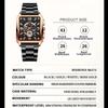 BINBOND Luxury Original Stainless Steel Waterproof Quartz Wristwatches Square Unique Male Clock Gold Watches for Men