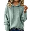 Women S Loose Fit Hooded Knit Pullover Sweater Long Sleeve Solid Color