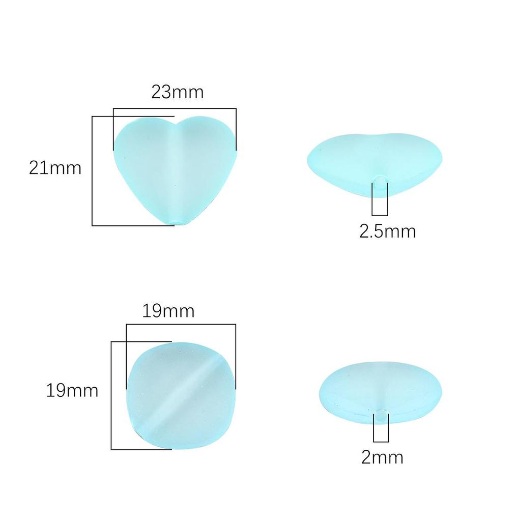 6Pcs Acrylic Frosted Beads Peach Heart Diamond Beads For DIY Necklace Bracelet Earrings Jewelry Making Craft Accessories