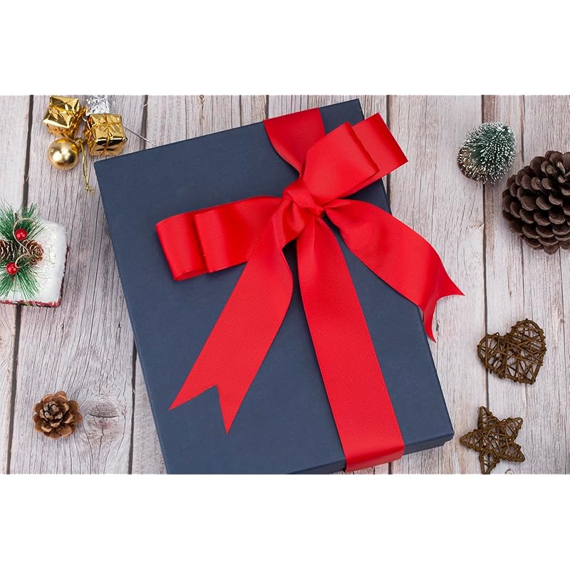 [Tekdeere]Width 50mm Solid Red Grosgrain Ribbon, Perfect for Gift Wrapping, Sewing, Hair Accessories, Wedding Decorations - 22 Meters/roll