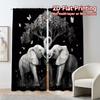 Flat Printing Curtains Without Rod Elephant Yin Yang Modern Polyester Easy Install Curtain Set Of 2 Contemporary Made Washable
