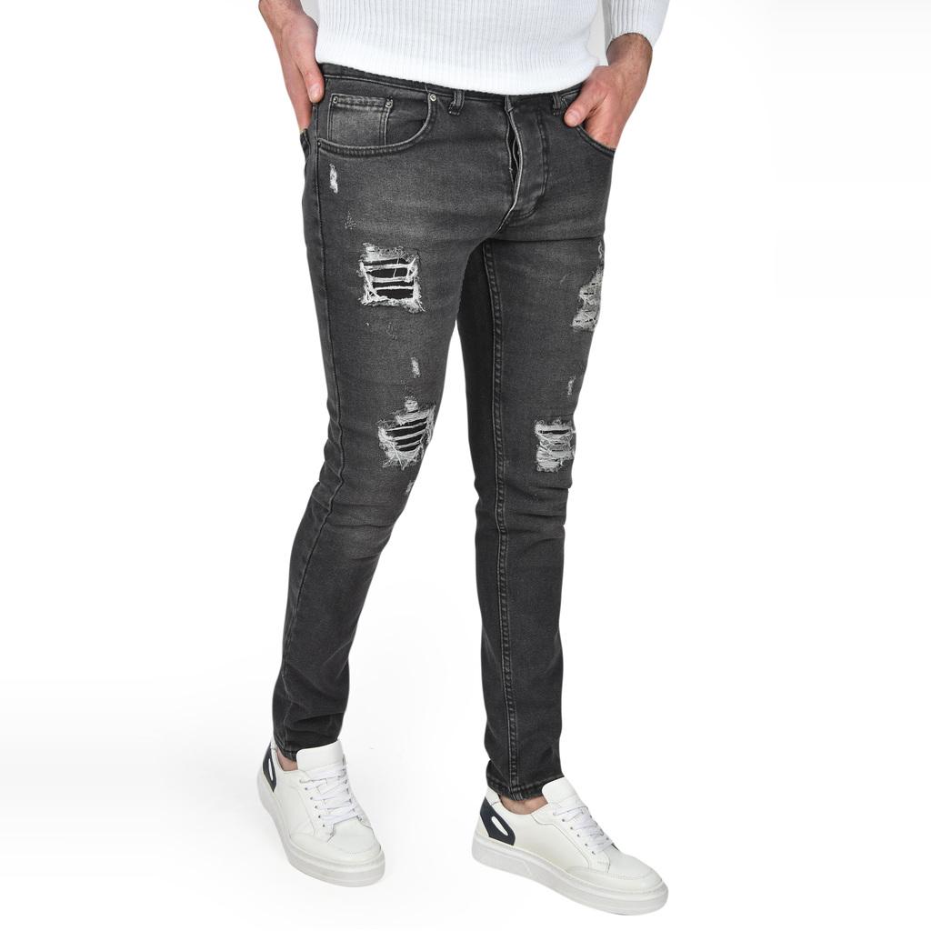 

Джинси DeepSEA Laser Cut Nail Grinding Slim Cut Lycra Jeans 2401525 29 димчастий чорний колір