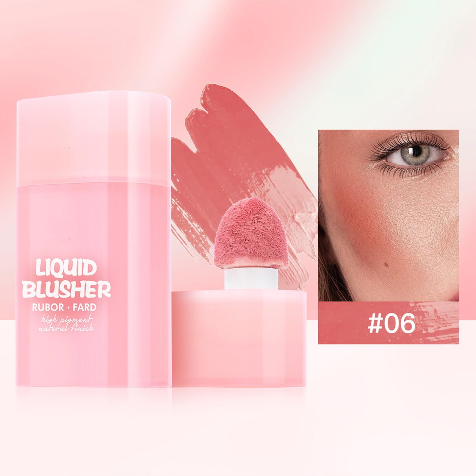 

Стик-румяна со спонжем, Жидкие румяна Многофункциональный стик-румяна для щек, губ и глаз, Доступен в 8 оттенках, 8 мл One Size