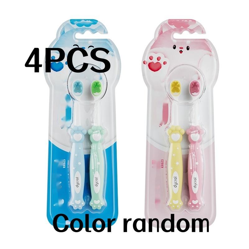 4Pcs Random Color Cartoon Cat Paw Children s Soft Bristle Toothbrush Family Essential Kids Toothbru Christmas Halloween Gift