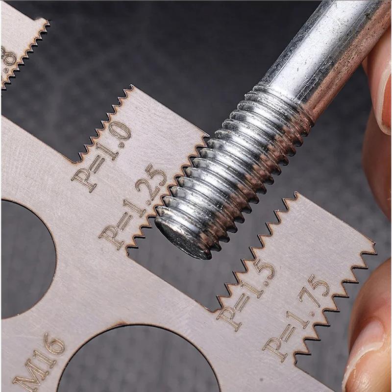 For Measuring Screw Pitch Bit Bolt Nut Screw Thread Checker Screw Measurement Ruler Stainless Steel Caliper Metric
