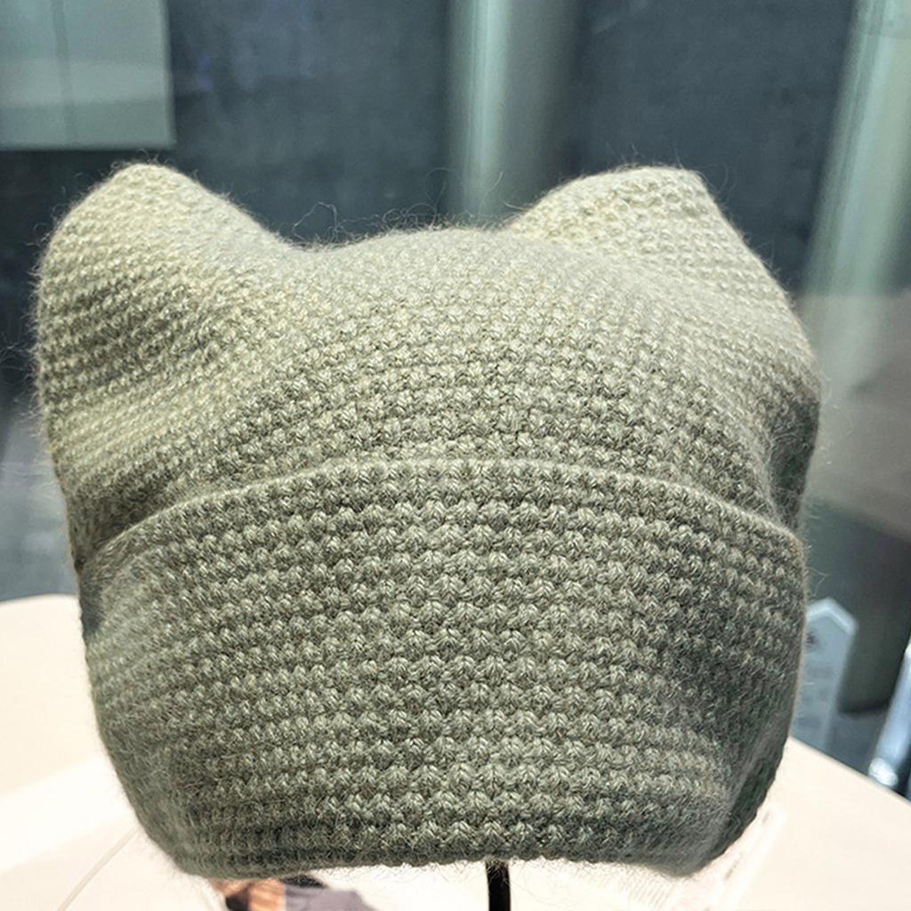 Cats Ear Knitted Hat Women Crochet Hat Warm Winter Hat Soft Crochet Hat Windproof Snow Hat for Women Outdoor Activity