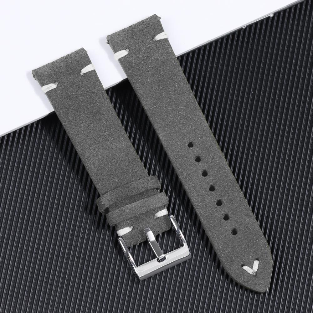 18mm 20mm 22mm High Quality Suede Leather Vintage Watch Band for Seiko Watch Leather Strap Watchband Replacement Sport Bracelet