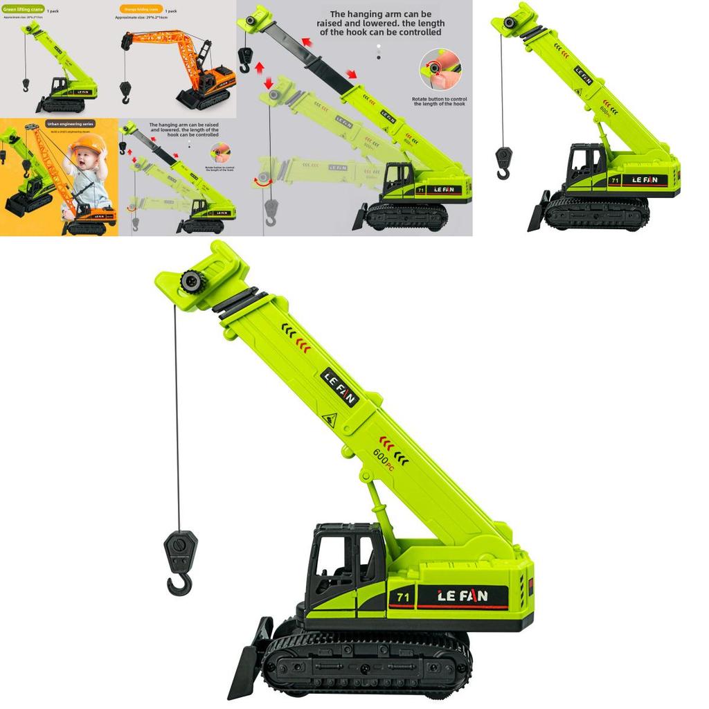 Engineering Crane Inertia Toy Car With Push And Go Function For Kids Ages 3 To 6