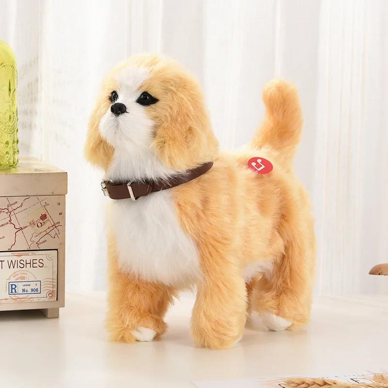 

New Simulation Electric Pet Dog Voice Control Walking Nodding Music Touch Robot Animal Plush Pet Children S Toy Gift