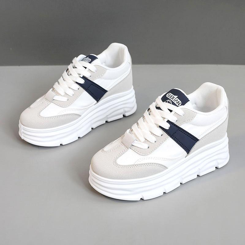 W3682 new little white shoes increase height in summer and autumn thick-soled color matching students wear-resistant versatile breathable board shoes 34 2844₽