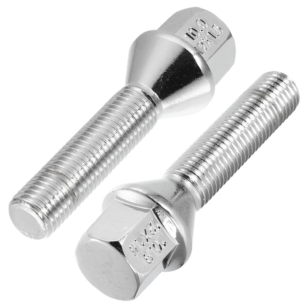 uxcell Kónická dosedací plocha Šroub kola Matice kola Chromová sada šroubů kola 17mm dřík M12 x 1.5 8ks