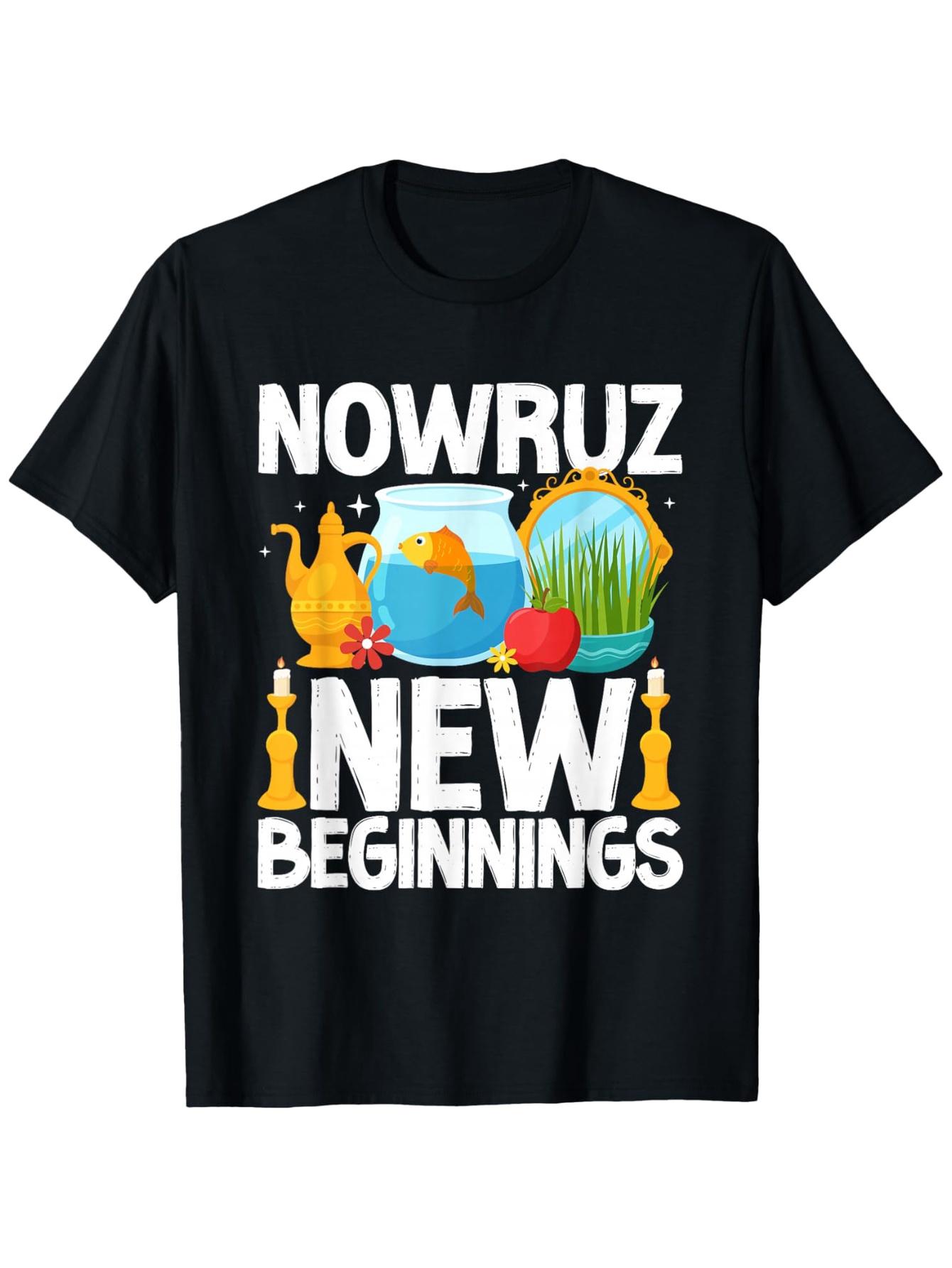 Persian New Year TShirt with Persian Nowruz Iranian New Year Celebration100 cotton summer Oneck printed mens Tshirt S