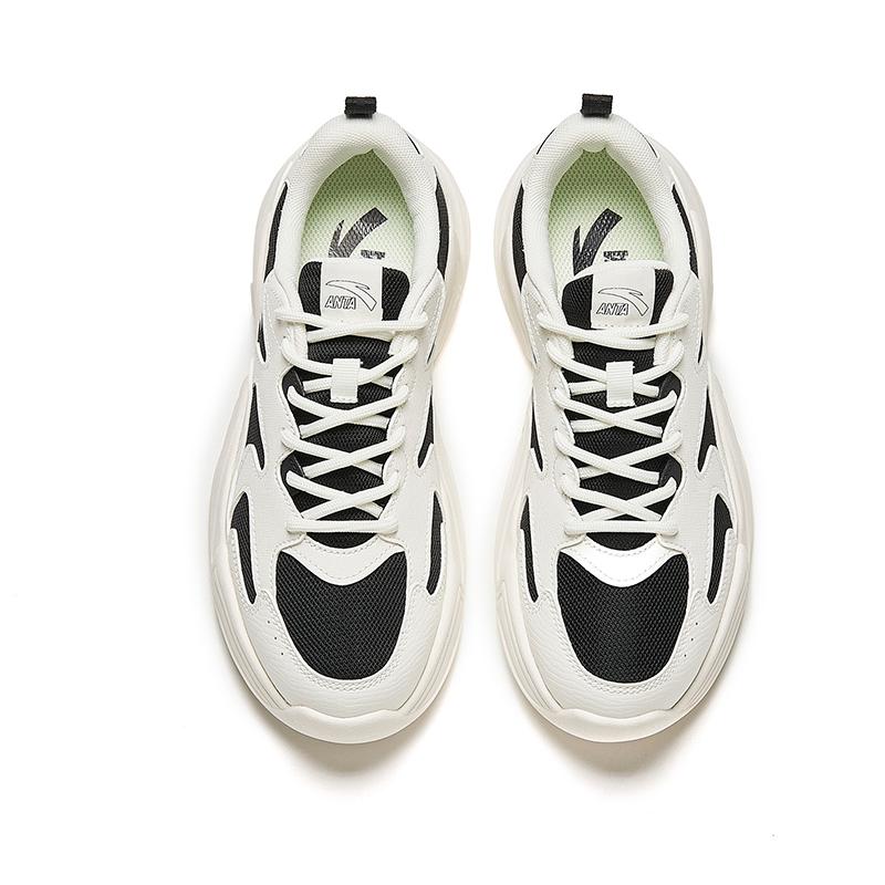 Anta Comfortable Versatile Durable Low-Top Casual Shoes Women sneaker Beige Black 922348822-3