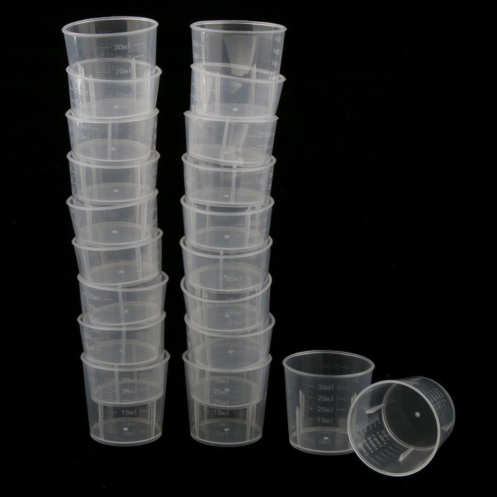 

20 шт., 30 мл пластиковые мерные стаканчики для жидкости