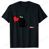 Black Cat with Knift Tee Shirt, Love Couples T Shirts, Couple Shirts, Best Couple Shirts, Lovers Shirt, Black Cat Hearts Outfits