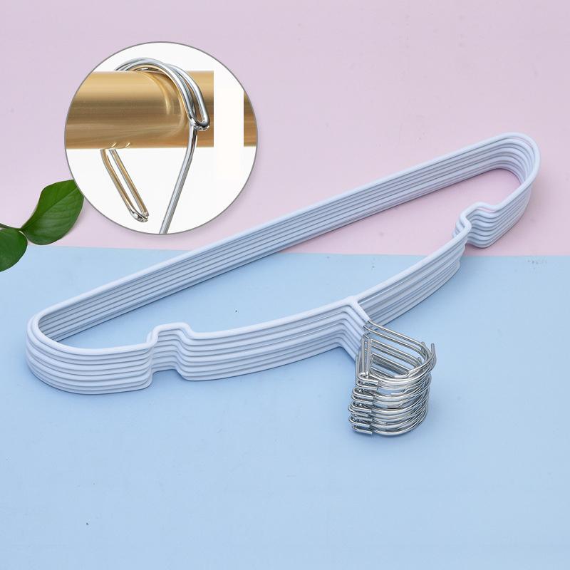 

5 шт. нескользящие железные вешалки для одежды, сушилка с автоматической ветрозащитной пряжкой для дома и улицы, органайзер для гардероба для пальто 5PCS белый