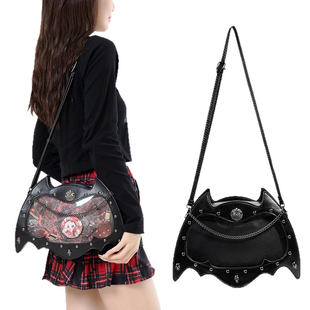 

Niche Gothic Style Star Chasing Concert Pain Bag Dark Shoulder Messenger Bag Large-Capacity Storage
