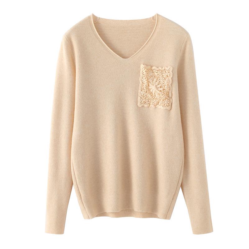 Damen V-Ausschnitt Strickpullover: Stilvolles, vielseitiges, figurschmeichelndes Langarmshirt für Herbst/Winter